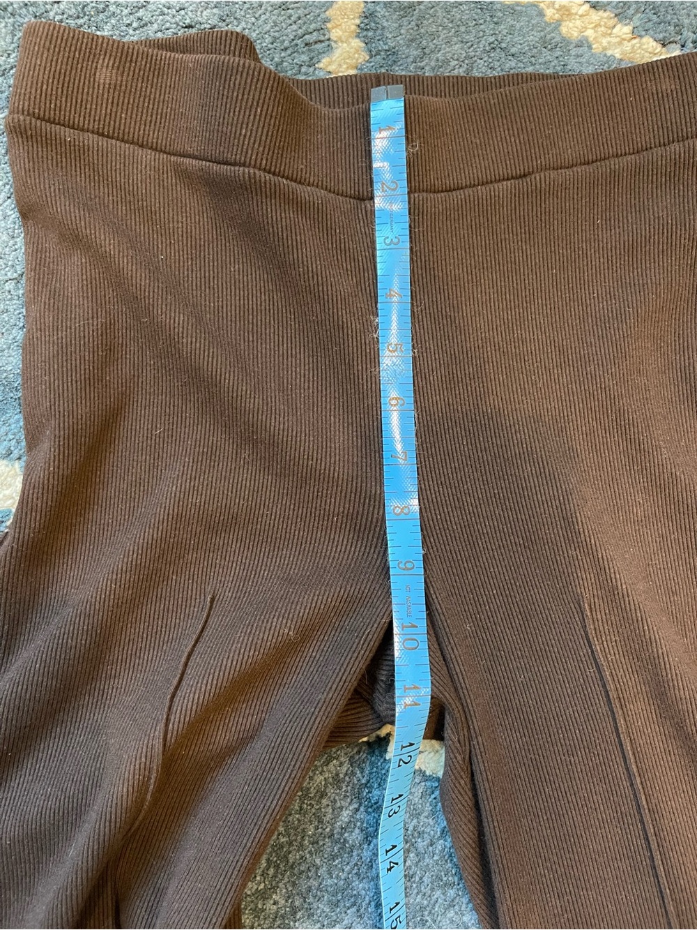 DONNI. Ribbed Boot-Cut Flare Pants — Brown - Picture 11 of 12
